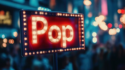 Bright Neon Sign in a City Setting
