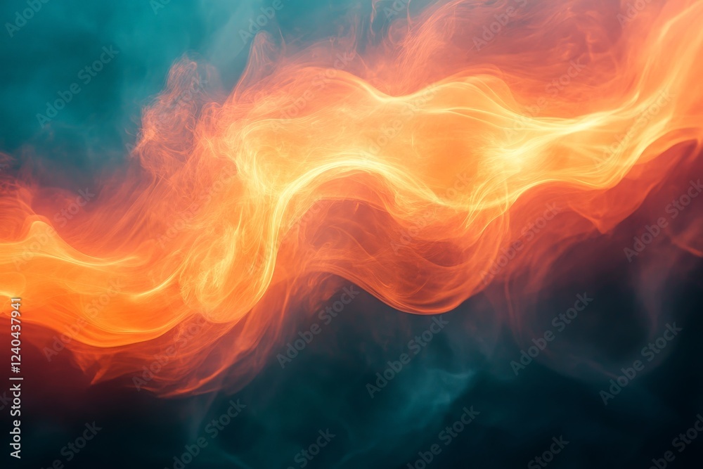 Leinwandbilder colorful abstract flames create a mesmerizing flow in a dark atmosphere with glowing swirls of orang