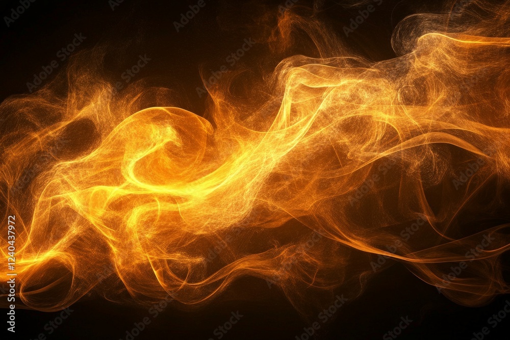Aufkleber Flames dance gracefully in a dark space, creating a mesmerizing visual effect
