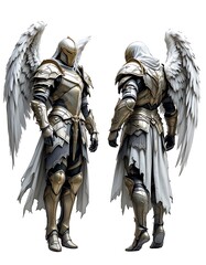 Angelic Knight 3d Model Gold Armor Wings Fantasy