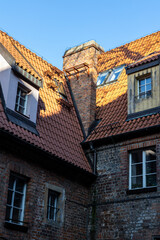 Facades of old houses in Wroclaw, Poland