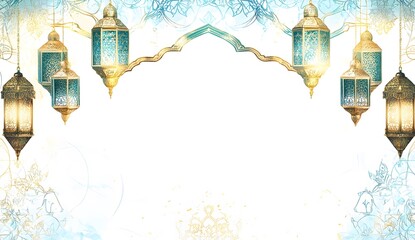 Eid al fitr and Eid al adha A radiant white background islamic