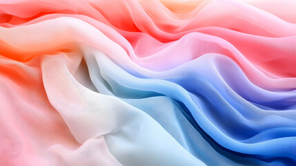 Fototapeta premium Colorful Soft Fabric Flowing in Gentle Waves Under Natural Light