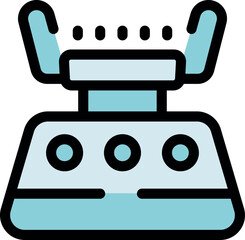 Portable gas stove burning with blue flame, ideal for camping and outdoor cooking