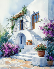 Beautiful Mediterranean House with Flowering Balcony