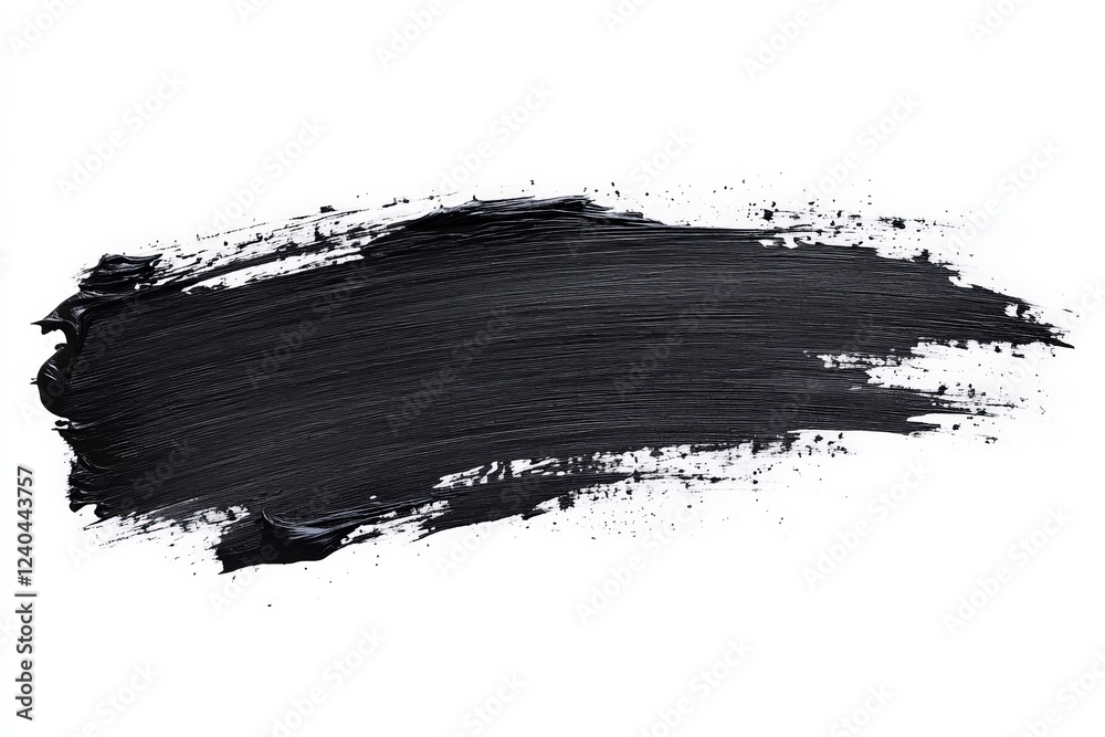 Poster bold black stroke on white canvas illustrating artistic expression and creativity in painting techni