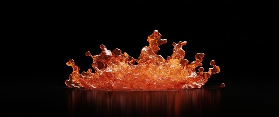 Orange liquid splash, dark background, studio shot, advertising