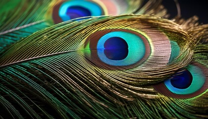 Obraz premium close up of peacock feather