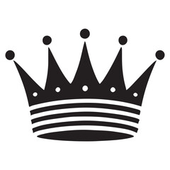 Striking Black Silhouette Crown Design Illustration