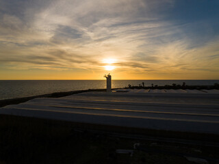 Faro Guardias Viejas o Punta de los Baños en el Ejido, Almeria, Andalucia
