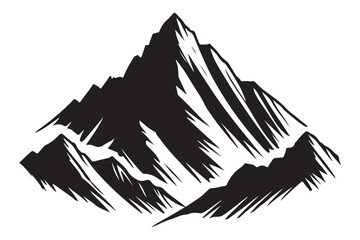 Naklejka premium Dramatic Mountain Peak Silhouette Illustration