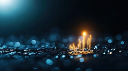 Economic risk exchange Graph showing fluctuating exchange rates, dark background, represents the risks and opportunities of currency trading