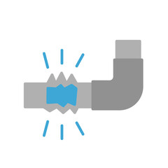 clogged pipes flat icon illustration