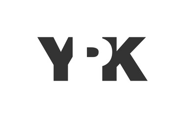 YPK logo design. Initial letter Y P K bold font style for tech startups, consulting, corporate branding. Creative company name, headlines typography identity, trendy logotype.