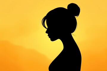 A striking silhouette of a girl poised elegantly during sunset, showcasing the beauty of femininity and minimalism in soft hues that evoke serenity and grace