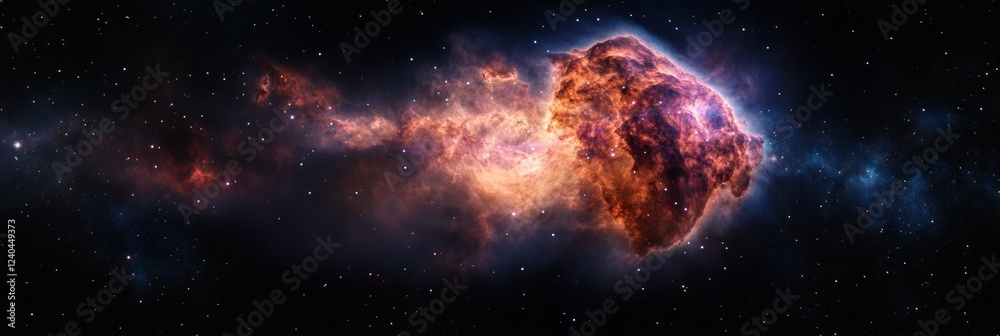 Poster abstract nebula art vibrant cosmic gas clouds and dust patterns - sci-fi concept designs and immersi