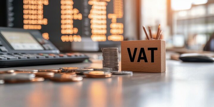 Cutting-edge accounting office with vat tools and digital view