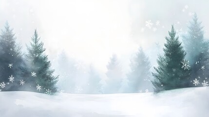 Fototapeta premium Serene Winter Wonderland Snowy Forest Scene