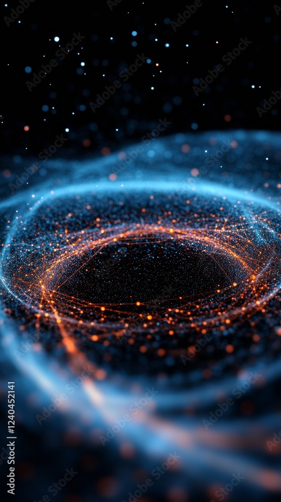 Aufkleber ethereal celestial visualization digital cosmic network with constellation overlay and sacred geomet