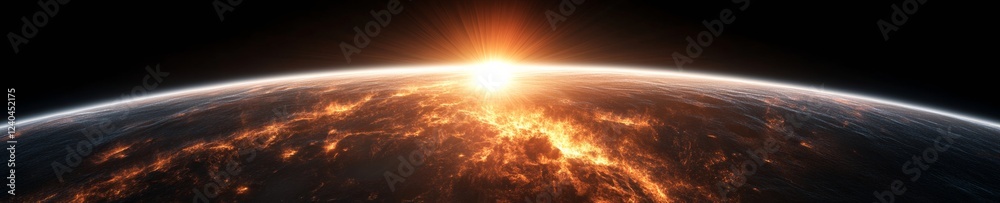 Aufkleber cosmic tech visualization glowing plasma sphere with solar flares and loops scientific energy study 