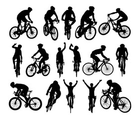 silhouette of a cyclist vector illustration