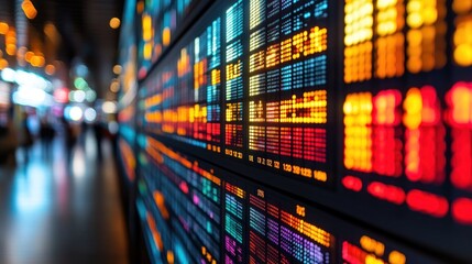 City Stock Ticker Display Data Night