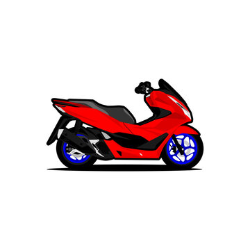 scooter automatic motorcycle sport logo vector