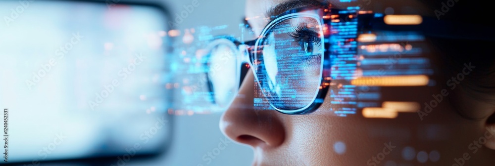 Aufkleber Cutting-Edge Digital Collaboration Diverse Team Using Data-Driven Strategies in High-Tech Office - Enhancing Innovation and Inclusivity in Modern Tech Workspaces