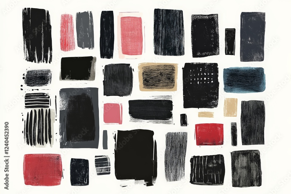 Aufkleber Colorful abstract blocks of paint creating a modern art composition with varied textures and arrangements