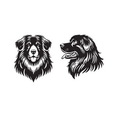 Caucasian Shepherd Dog Vector - Minimalist Caucasian Shepherd Dog Design - Caucasian Shepherd Dog Silhouette.