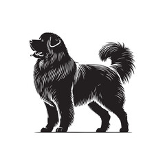 Caucasian Shepherd Dog Vector - Minimalist Caucasian Shepherd Dog Design - Caucasian Shepherd Dog Silhouette.
