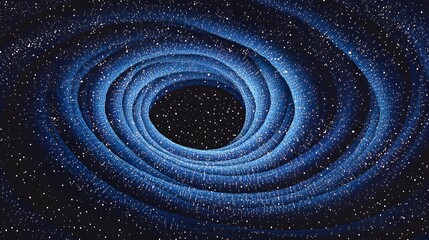 Abstract Blue Swirling Galaxy Nebula Cosmic Background