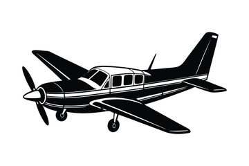 Cessna airplane silhouette art vector illustration6.eps