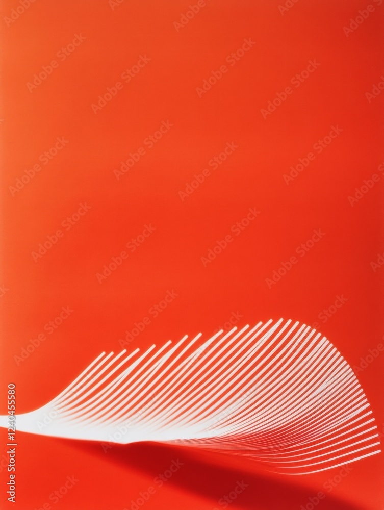Leinwandbilder minimalist sound wave art white linear design on bold red canvas for modern tech aesthetic - ideal f