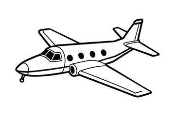 Cessna airplane line art vector illustration2.eps