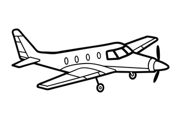 Cessna airplane line art vector illustration5.eps