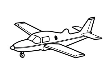 Cessna airplane line art vector illustration4.eps