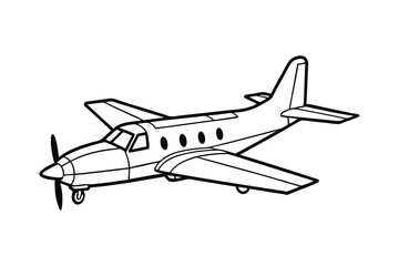 Cessna airplane line art vector illustration7.eps