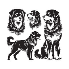 Central Asian Shepherd Dog Vector - Minimalist Central Asian Shepherd Dog Design - Central Asian Shepherd Dog Silhouette.