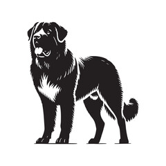 Central Asian Shepherd Dog Vector - Minimalist Central Asian Shepherd Dog Design - Central Asian Shepherd Dog Silhouette.