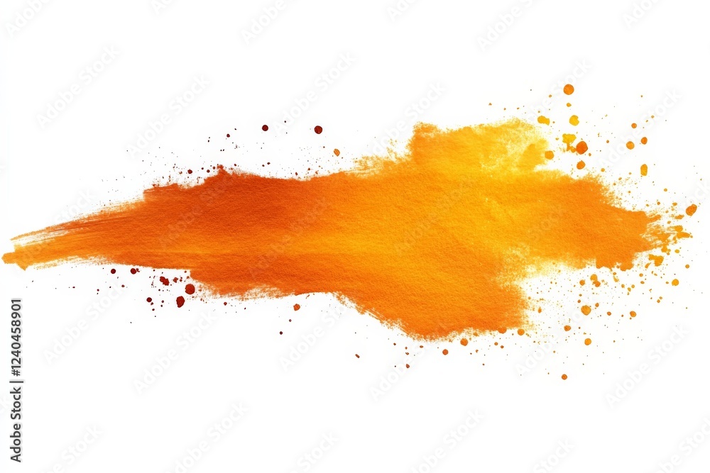 Aufkleber Vibrant orange paint splash creating an artistic accent on white background in modern design