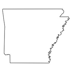 Outline Map of the State of Arkansas state usa