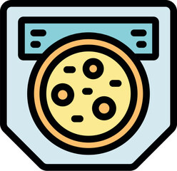 Petri dish containing yellow culture medium is placed inside an incubator for growing microorganisms