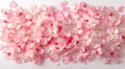 Obraz premium A vibrant arrangement of soft pink cherry blossom petals, symbolizing beauty, renewal, and the arrival of spring. Perfect for celebrations and serene moments.
