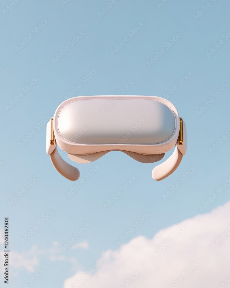 Poster minimalist augmented reality headset in sky seamless tech infusion with modern design for entertainm