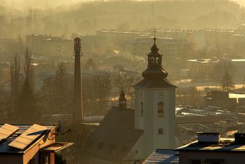 Panorama Skoczowa ze wzgórza Kaplicówka.  © mycatherina