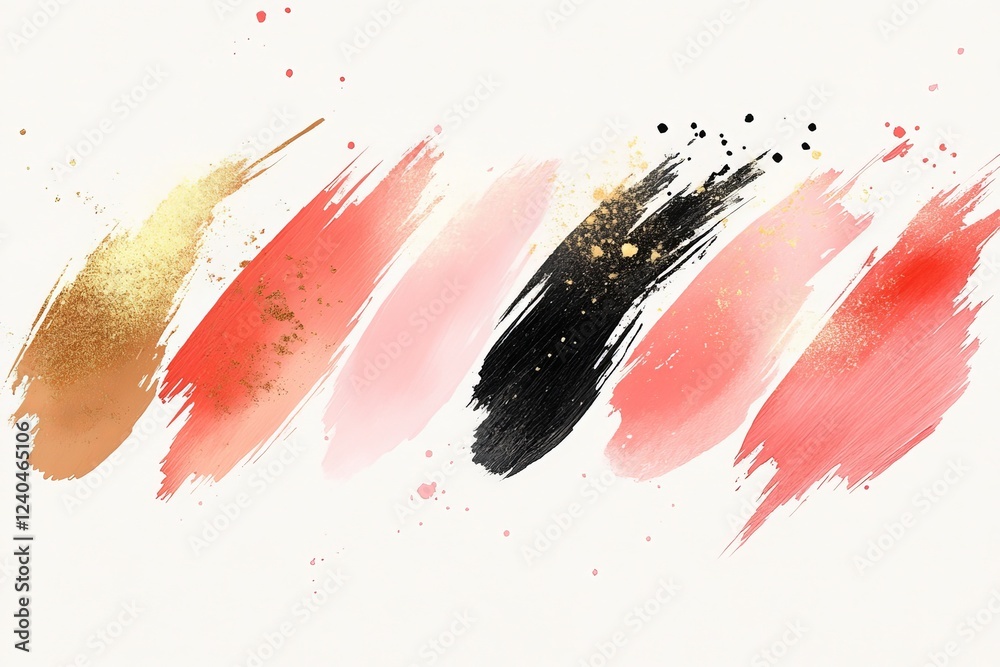 Aufkleber Colorful brush strokes on a textured background create an artistic display of vibrant hues and textures