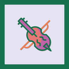 Stylized Cello Icon: Music Instrument Graphic