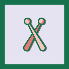 Stylish Minimalist Drumsticks Icon Design