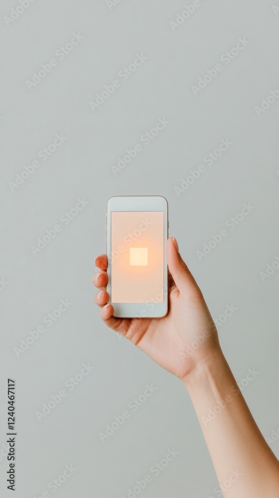 Leinwandbilder White Aesthetic Smartphone Displaying Authenticator Code Enhancing Digital Security in Modern Business - Minimalist Design and Professional Tech Tools for Latina Women Empowerment